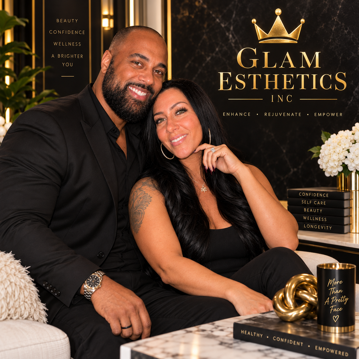 Melissa and her partner smiling together